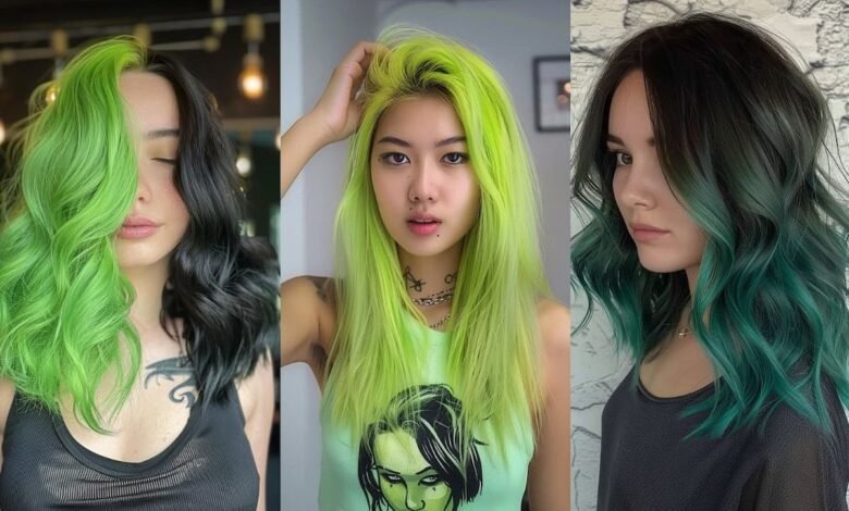 25 cores de cabelo verde: guia simples para transformações elegantes 1 25 cores de cabelo verde guia simples para transformacoes elegantes