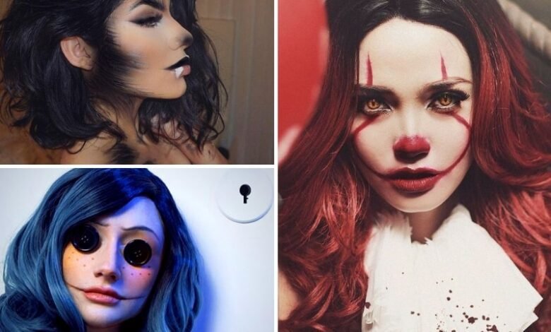 36 lindas ideias de maquiagem de Halloween para mulheres