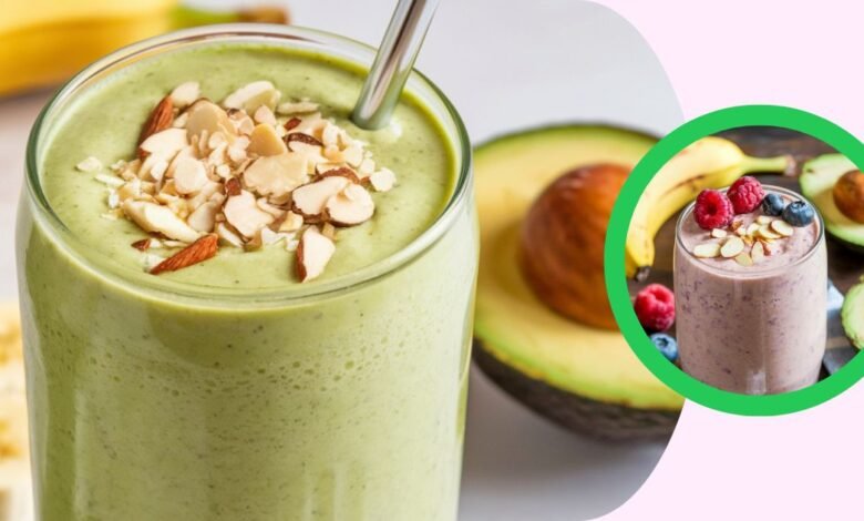 Smoothie de amêndoa, banana e abacate mágico para uma pele bonita 1 Smoothie de amêndoa, banana e abacate mágico para uma pele bonita