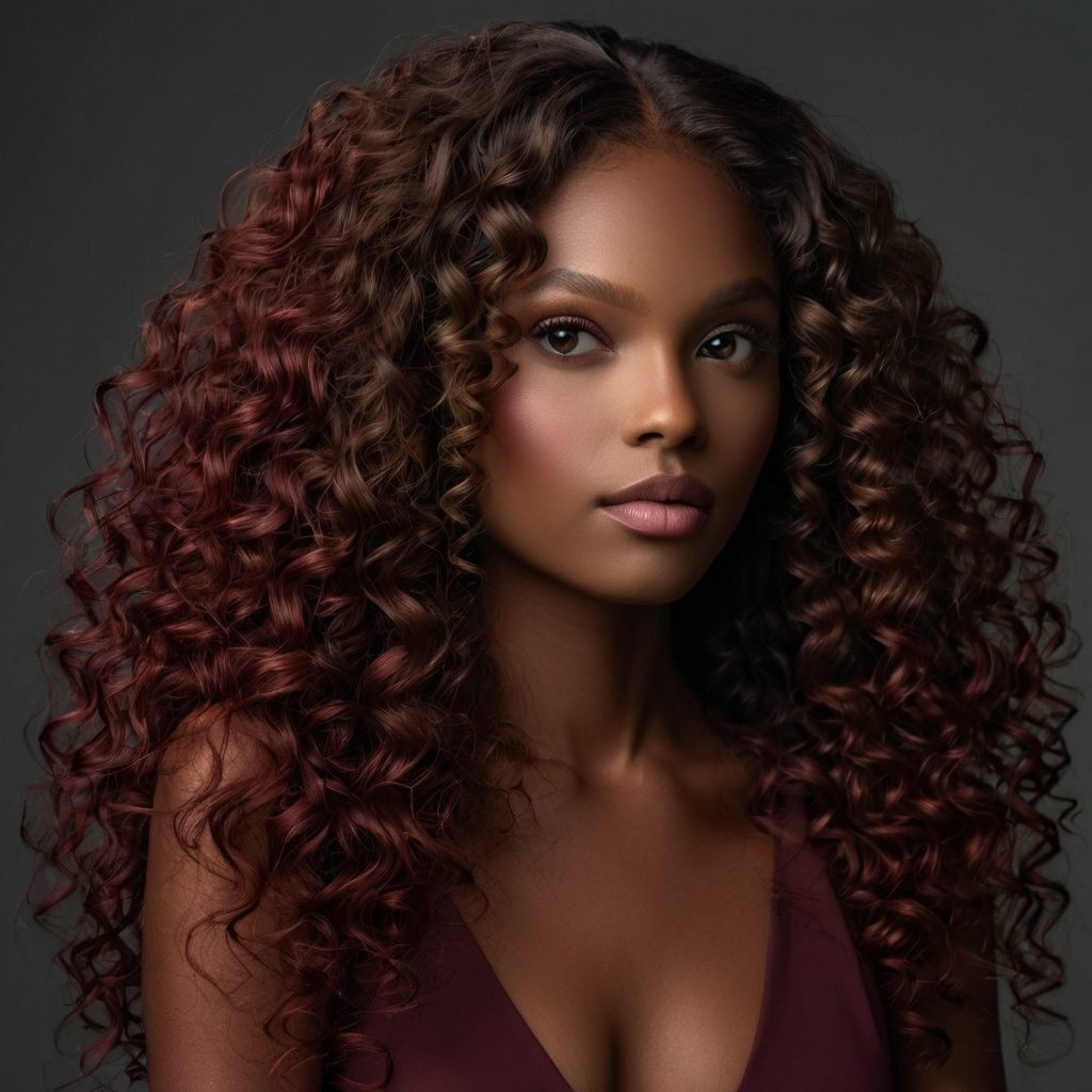 cor de cabelo Castanho Marsala