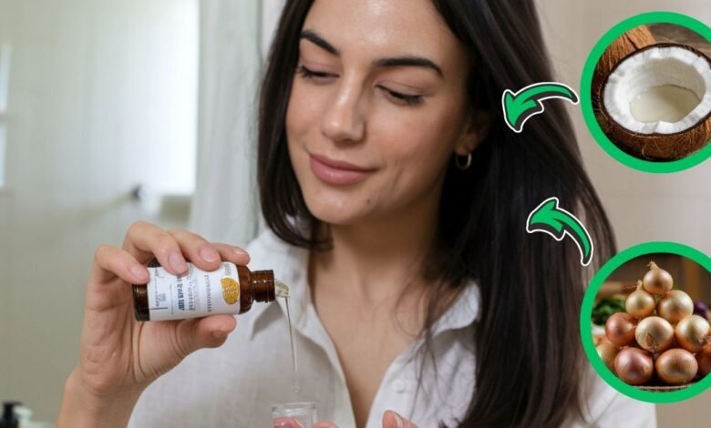 O poder da cebola e óleo de coco para cabelos mais espessos 1 O poder da cebola e óleo de coco para cabelos mais espessos