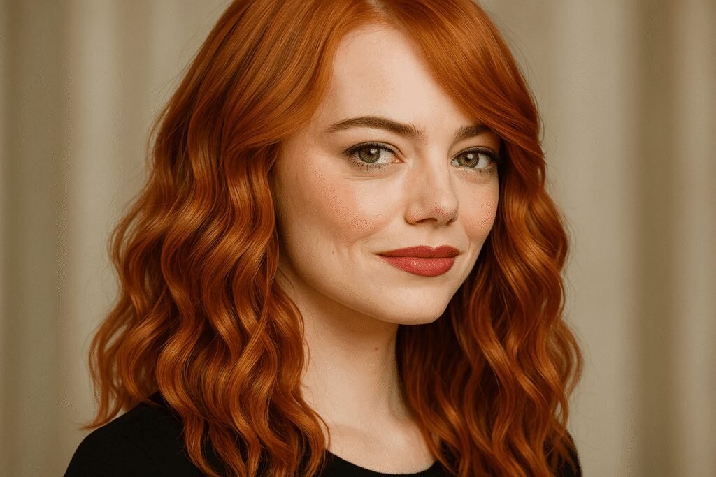 Emma Stone e Seu Copper Sunset Iconico